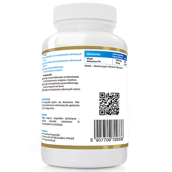 Zestaw Progress Labs Calcium + Witamina D3 kapsułki 120 szt. x3