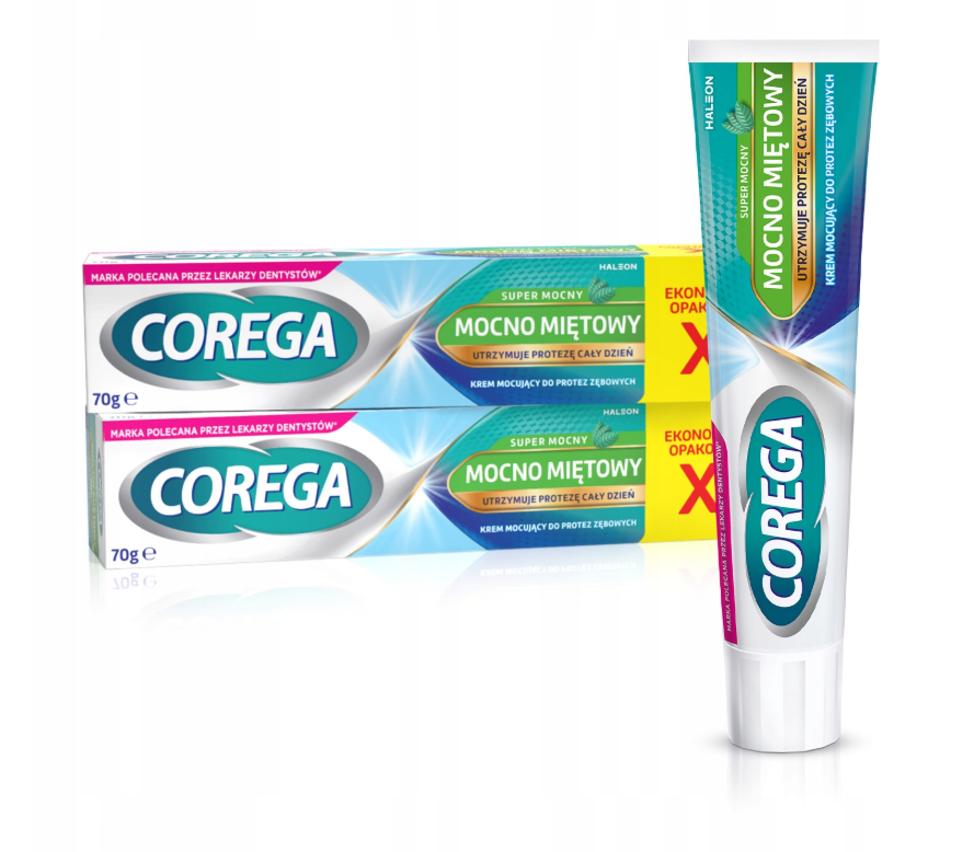 Zestaw 081780 COREGA SUPER MOCNY MOCNO MIĘTOWY 70G x2