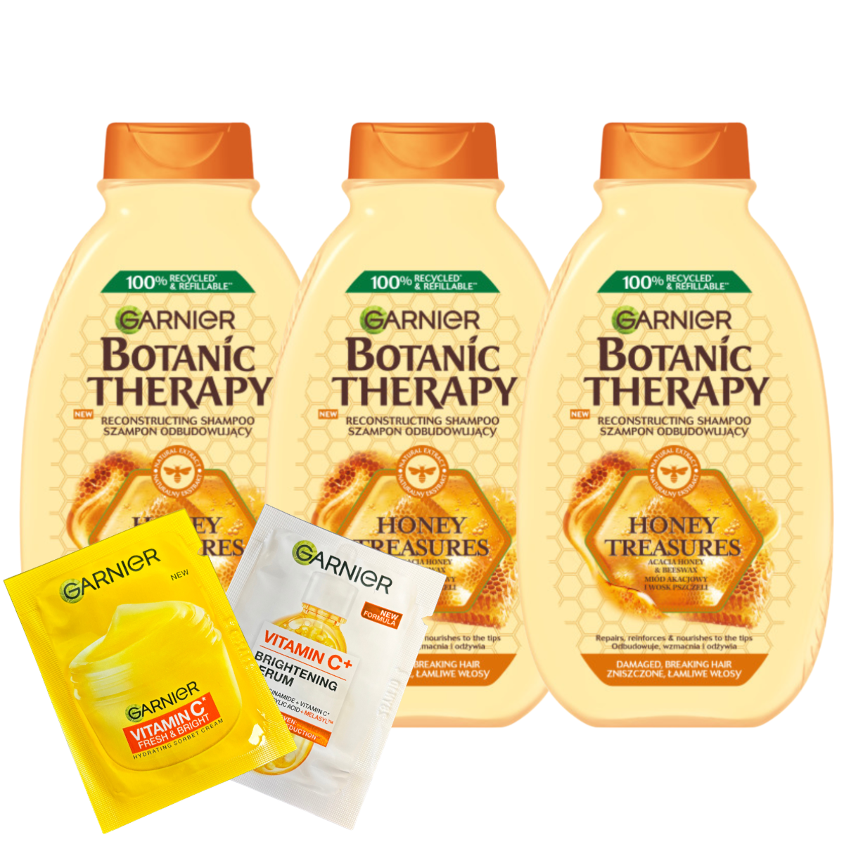 Garnier Botanic Therapy Miód & Propolis Regenerujący Szampon Odżywczy 3x400ml