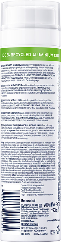 NIVEA MEN SENSITIVE Żel do golenia skóry wrażliwej chłodzący 200ml