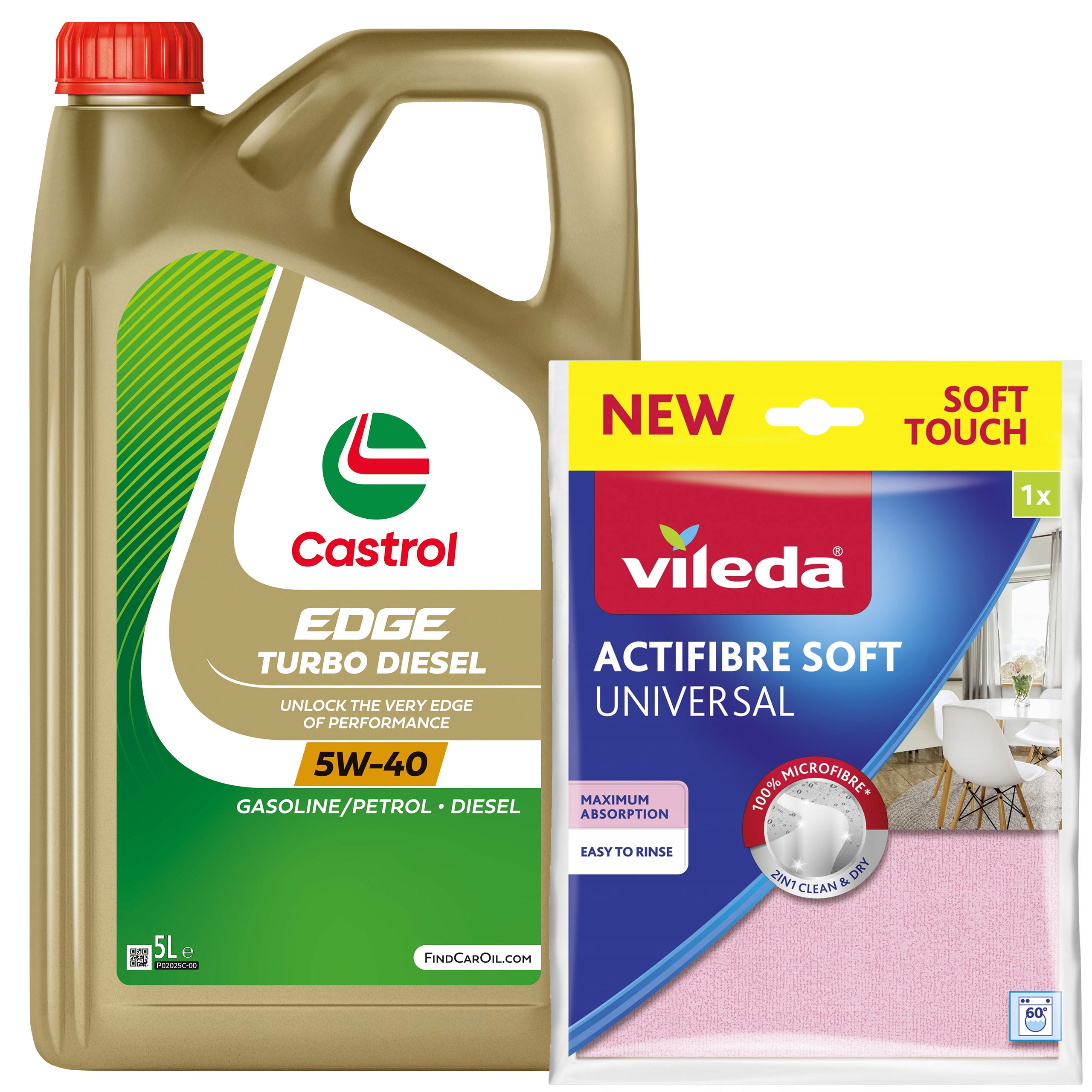 Castrol Edge 5W-40 PC TurboD 5L H 188732 15F81B + Actifibre Soft
