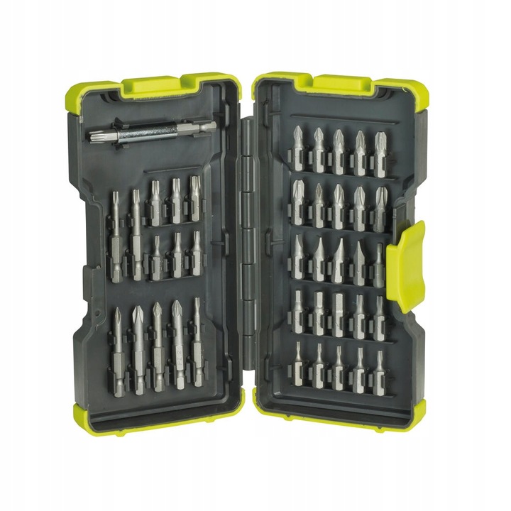 RYOBI WIERTARKO-WKRĘTARKA + Ładowarka + 4AH + 2AH + Zestaw bitów 40 szt.