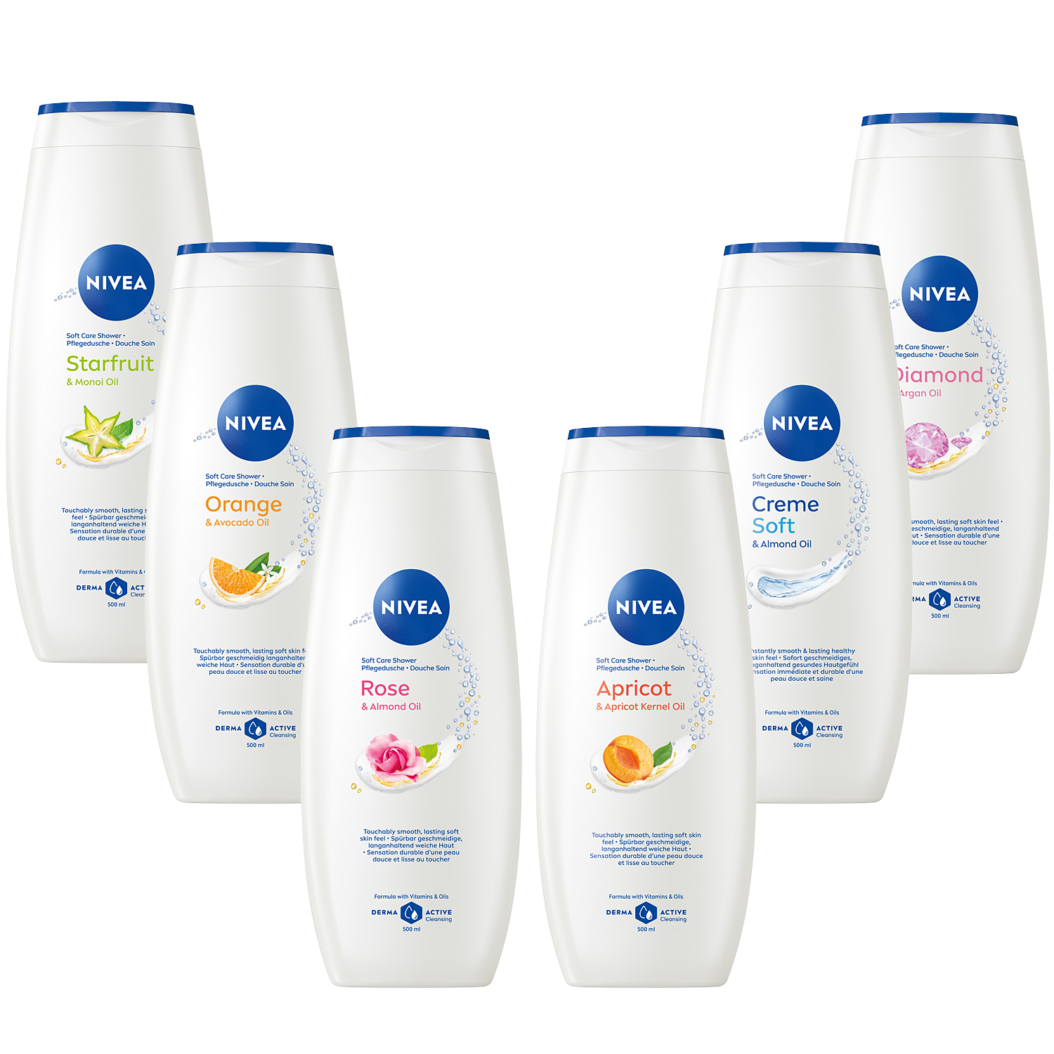 6 x NIVEA Zestaw damskich żeli pod prysznic 500 ml