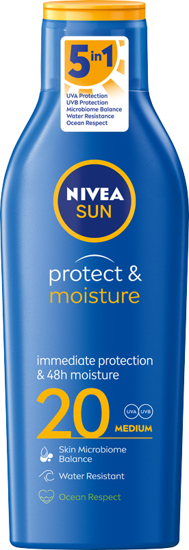 NIVEA SUN Protect & Moisture Balsam do opalania SPF20 200ML + Piłka plażowa