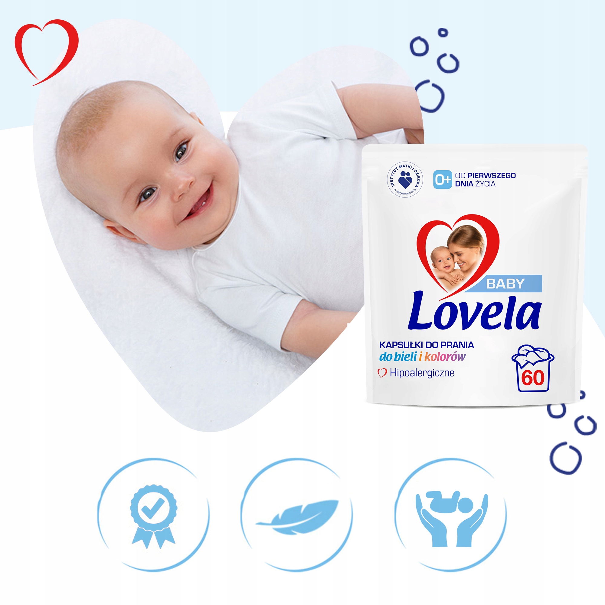 Lovela Baby Zestaw Kapsułki do Prania do Bieli i Koloru dla Dzieci 2x 60Szt