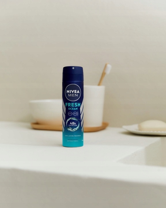 Nivea MEN Fresh Ocean 0% Soli Aluminium Dezodorant Męski w Sprayu 150 ml