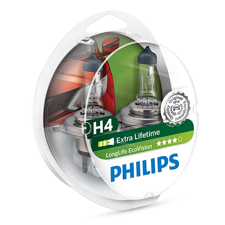 Philips LongLife EcoVision żarówki H4 12 V 2 szt.