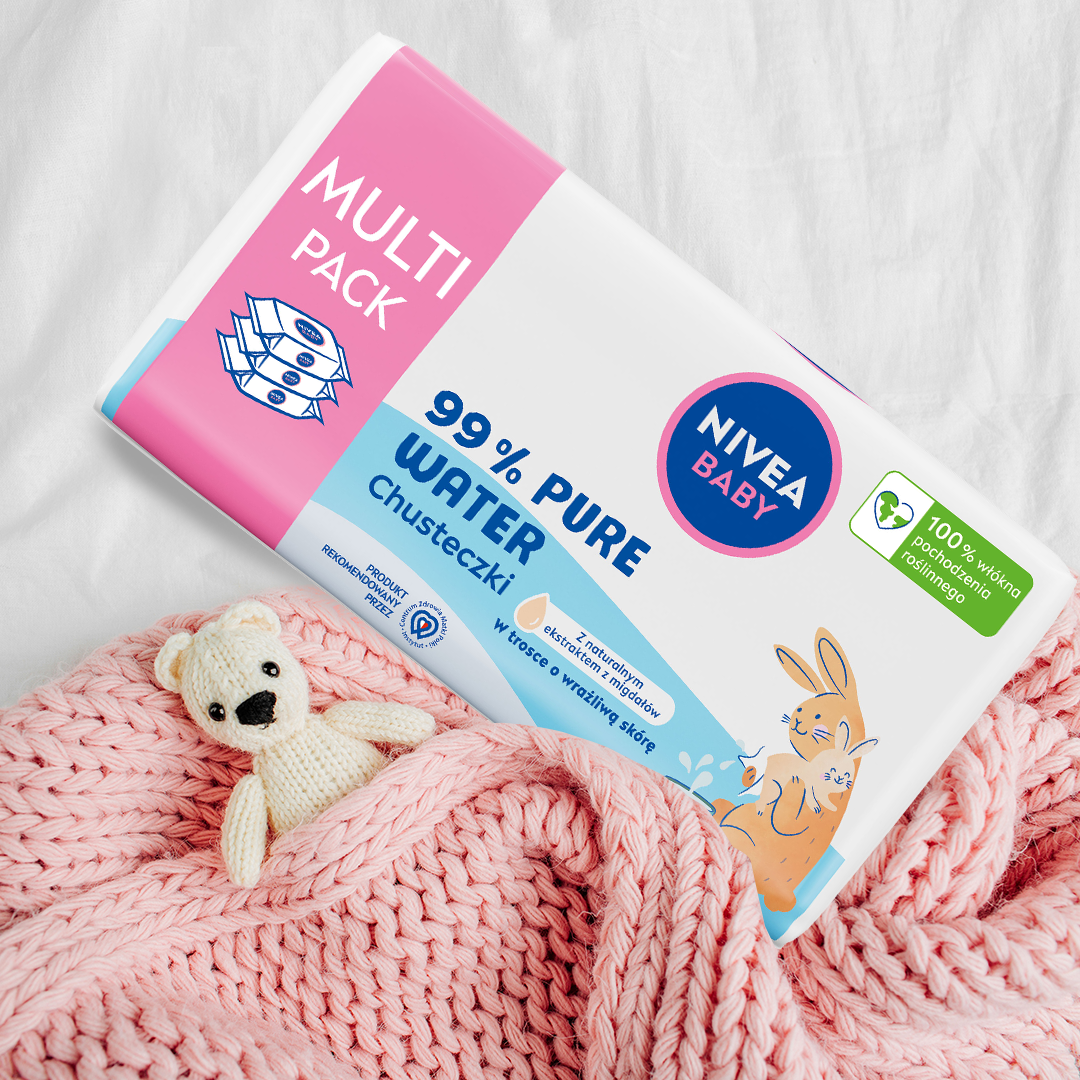2 x NIVEA BABY Chusteczki Biodegradowalne 99% Pure Water Opakowanie 171 s