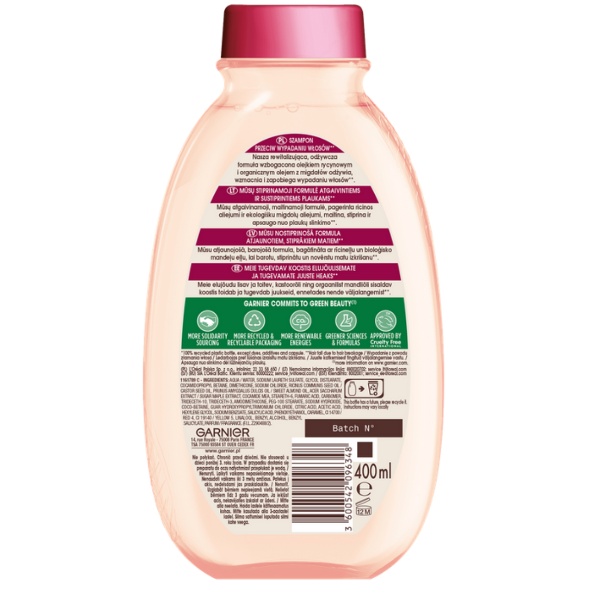 Garnier Botanic Therapy Olejek Rycynowy Syrop Klonowy Wzmacniający Szampon 4x400ml