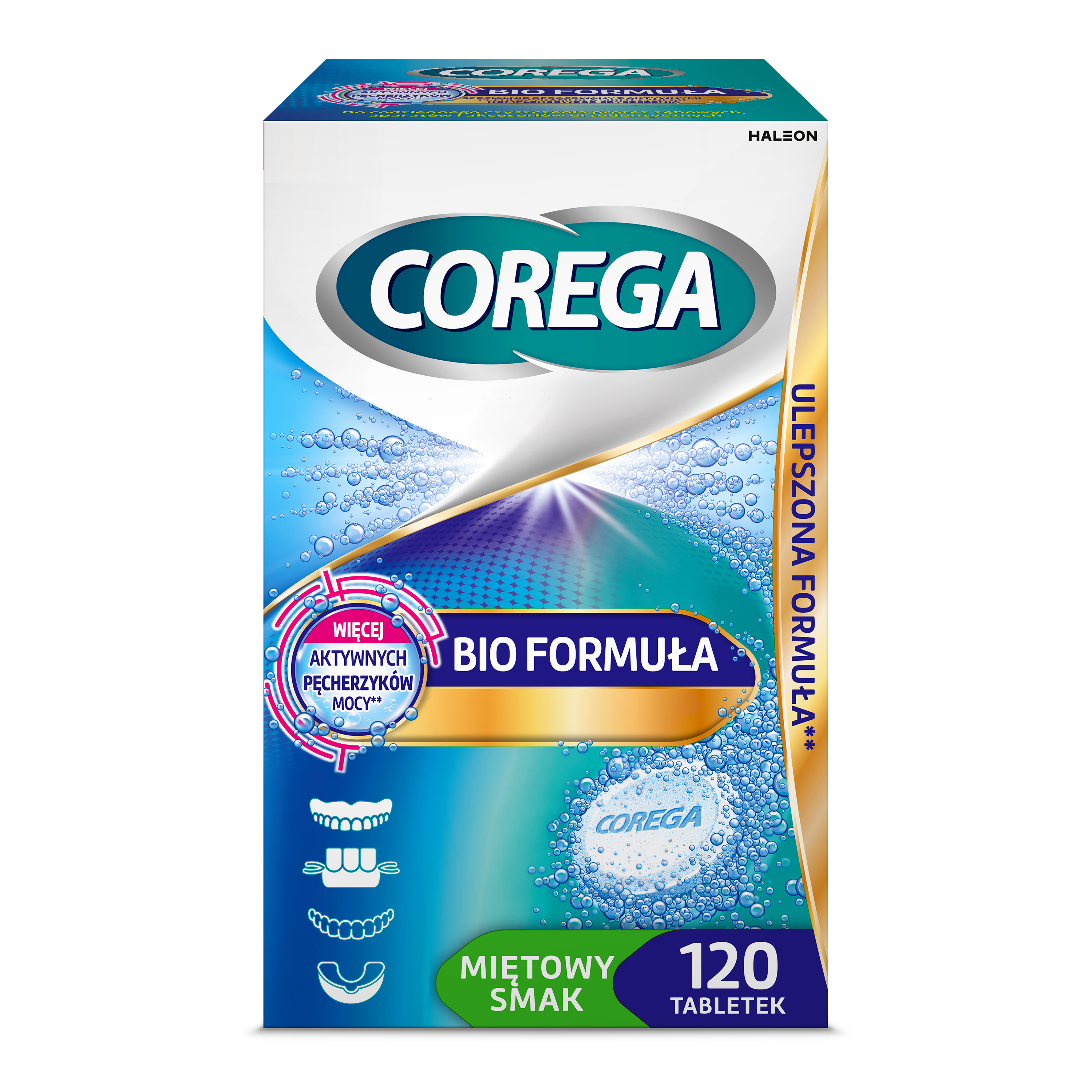 Corega Bio Formuła tabletki do czyszczenia protez zębowych 120 szt.