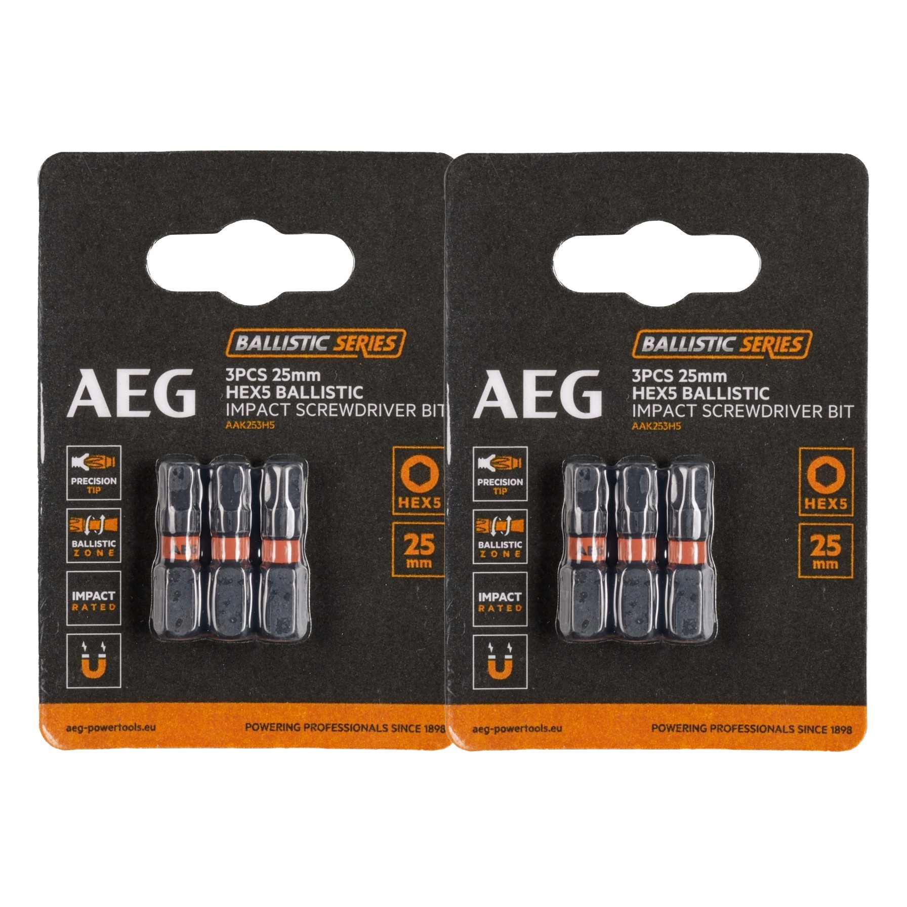 Wzmacniane Bity Ballistic 25 mm HEX 5 SDriver 3szt. AEG AAK253H5 x2