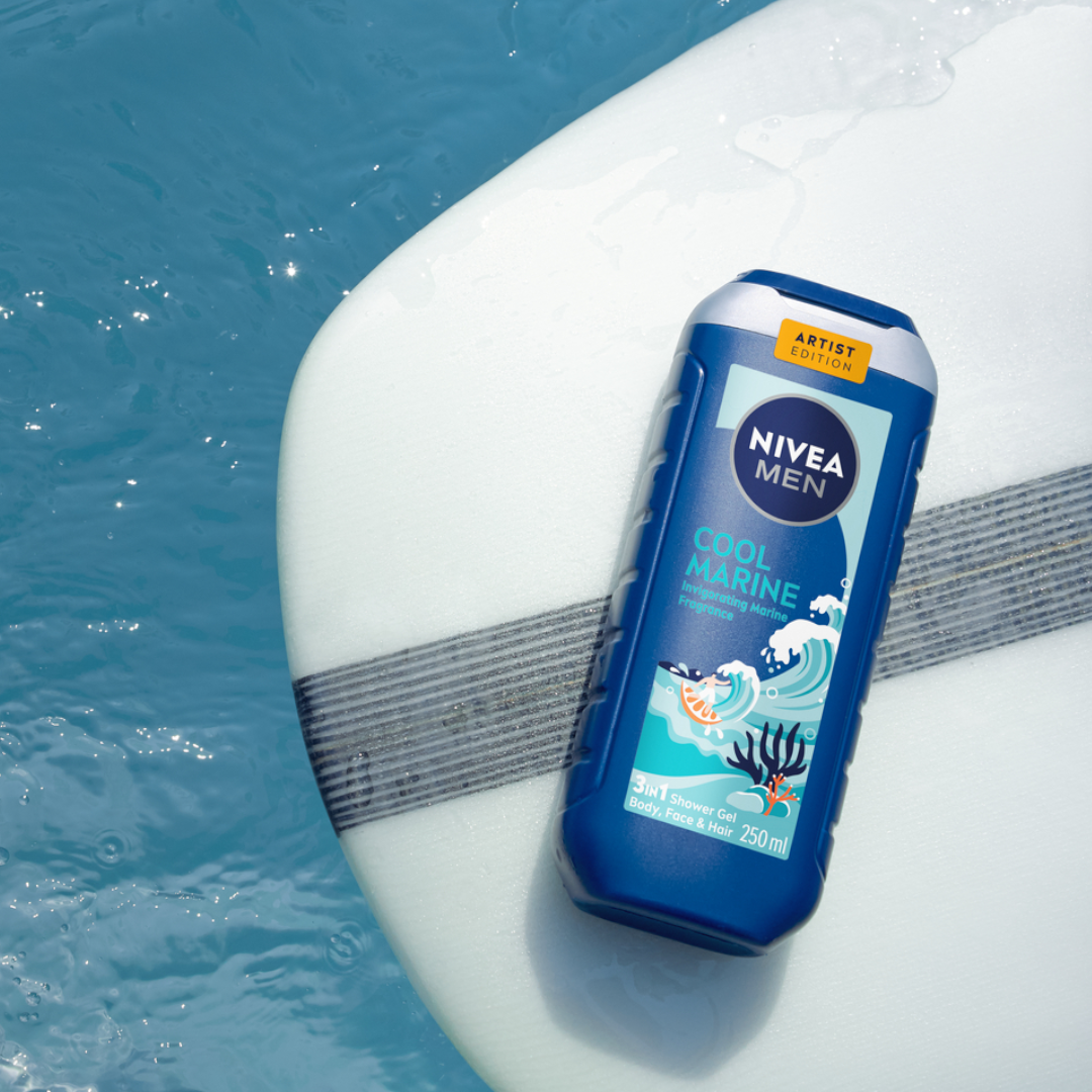 NIVEA MEN Cool Marine Odświeżający Żel pod prysznic 3w1, 250 ml
