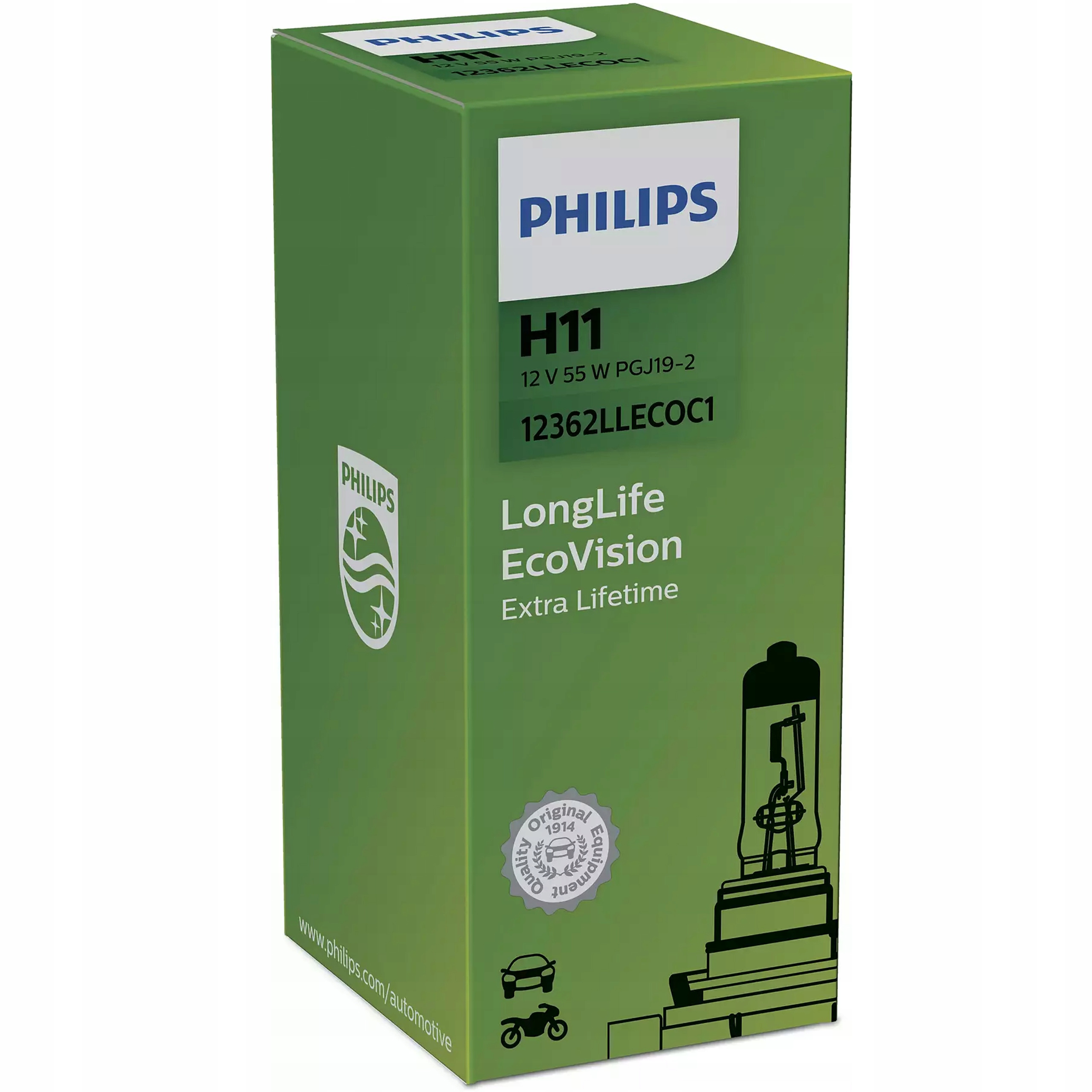 Philips LongLife EcoVision żarówka samochodowa H11 12 V 1 szt.