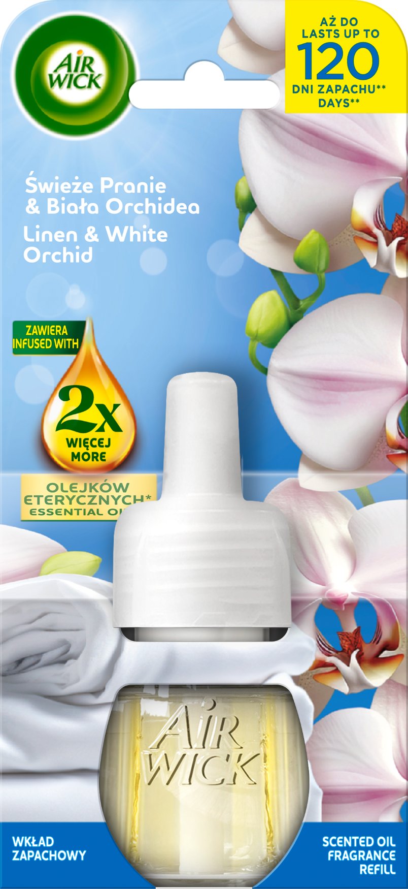 Air Wick Wkład Zapachowy do Odświeżacza Świeże Pranie Biała Orchidea 19ml