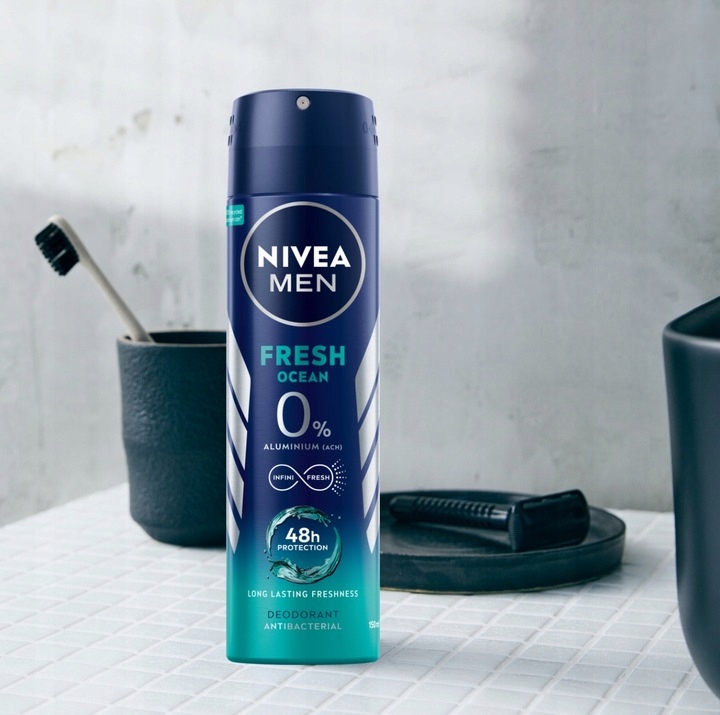 Nivea MEN Fresh Ocean 0% Soli Aluminium Dezodorant Męski w Sprayu 150 ml