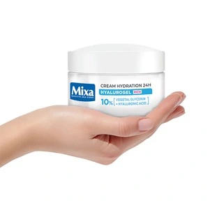 Mixa Hyalurogel Krem Serum Do Twarz Zestaw Nawilżający Skóra Sucha Wrażliwa