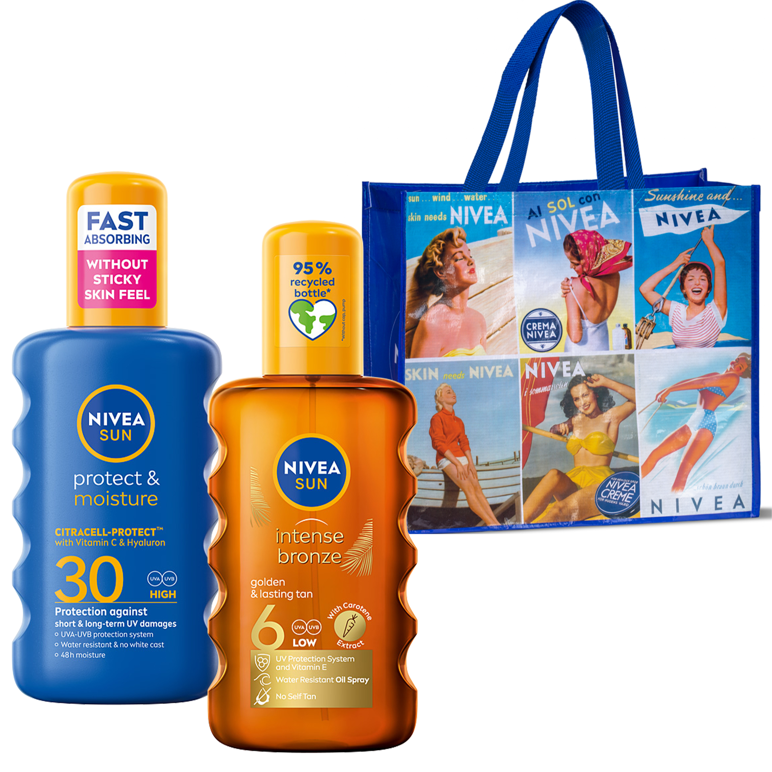 NIVEA SUN Protect & Moisture balsam + Intense Bronze olejek do opalania