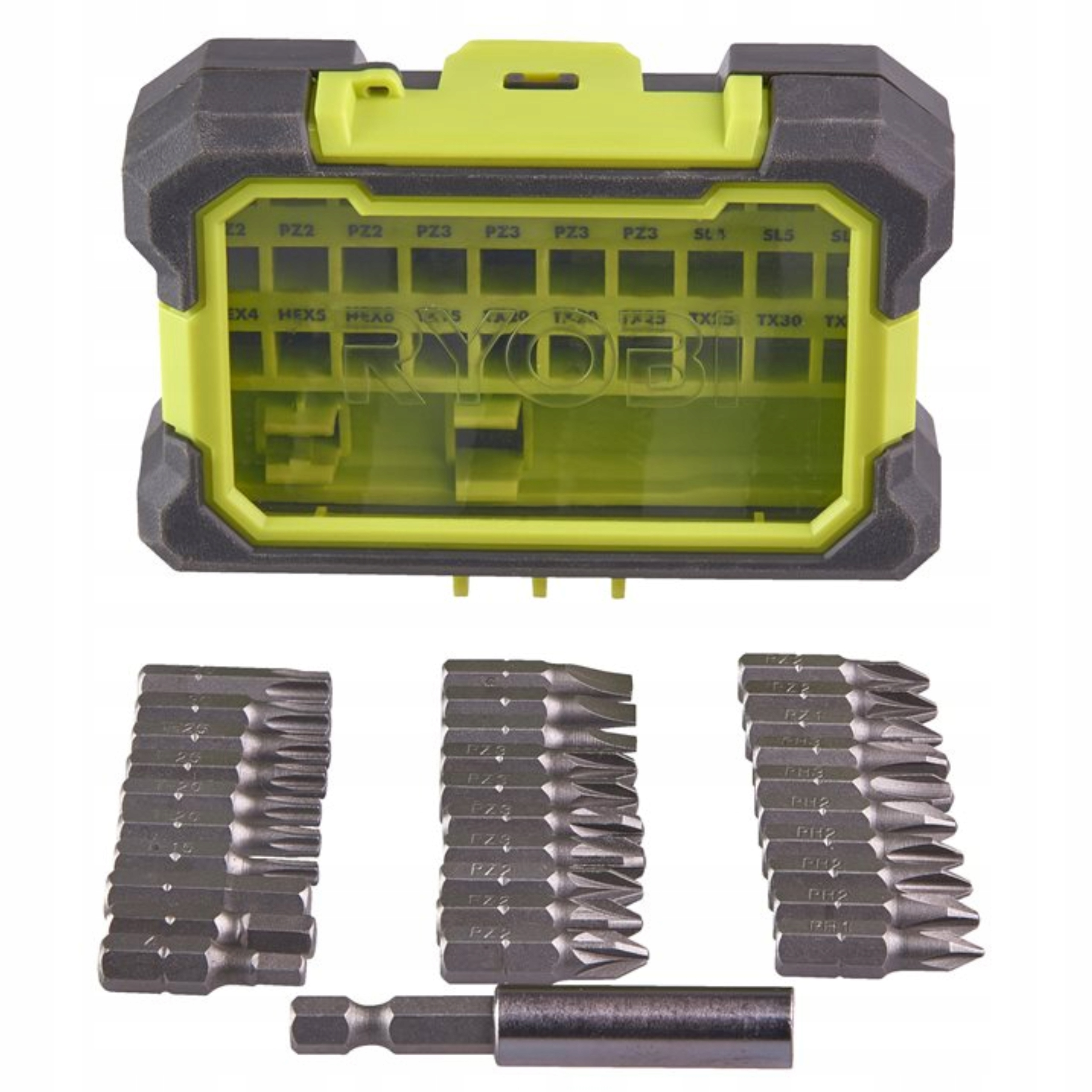 RYOBI Wiertarko-Wkrętarka R18DD5-0 + Zestaw akcesoriów do wkręcania 31 szt.