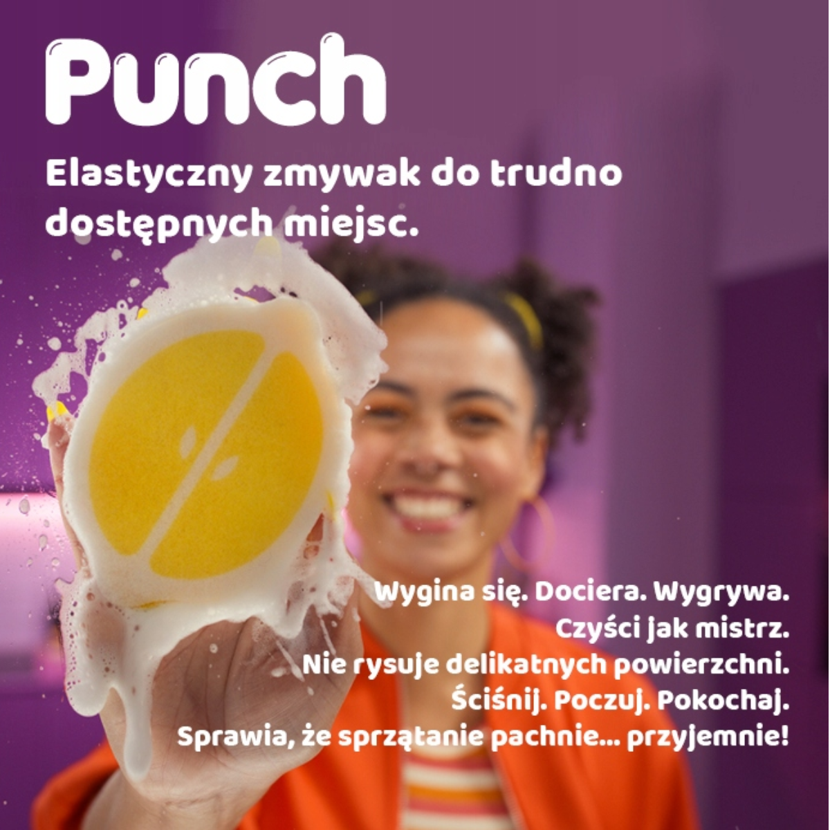 Vileda Punch Elastyczny zmywak Cytryna 1 szt.