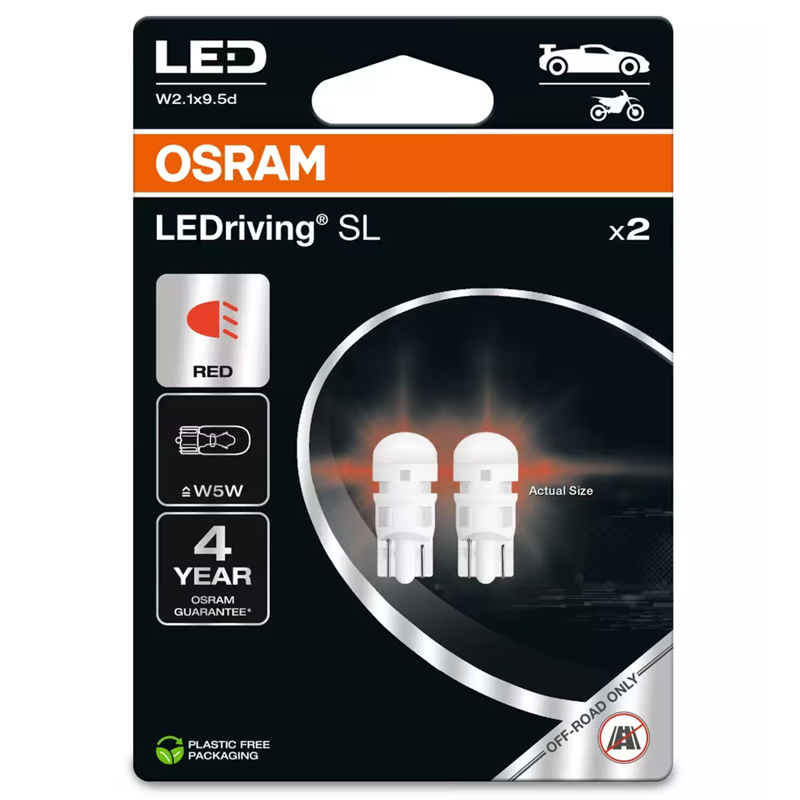 Osram Led Premium New W5W Red EPACK