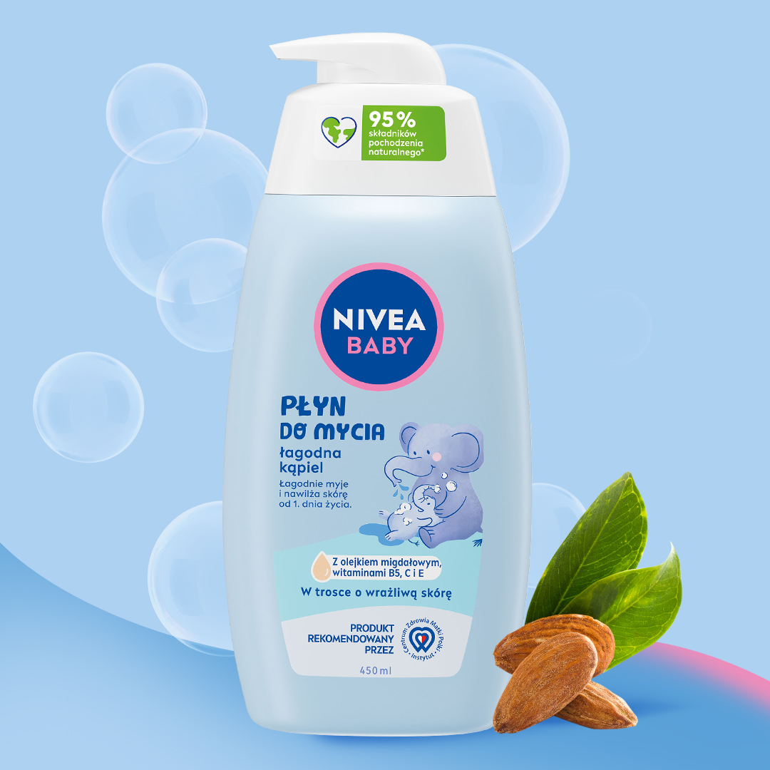 NIVEA BABY Płyn do mycia łagodna kąpiel dla dzieci od 1 dnia życia 450 ml