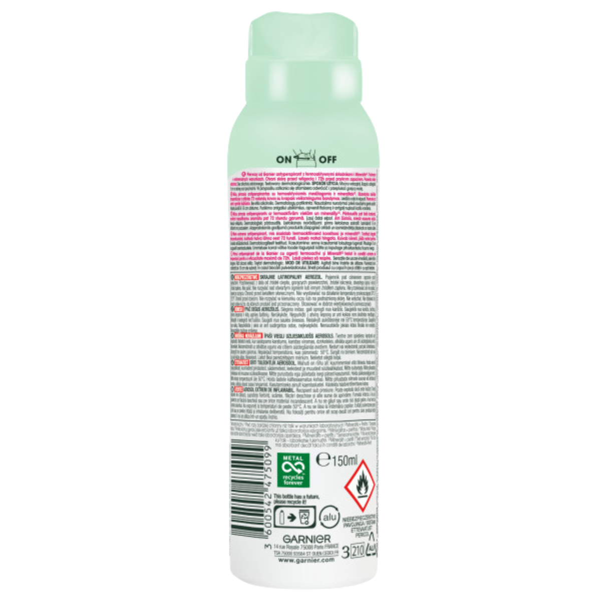 Garnier Antyperspirant Damski Spray Action Control 72h Thermic 5x150ml