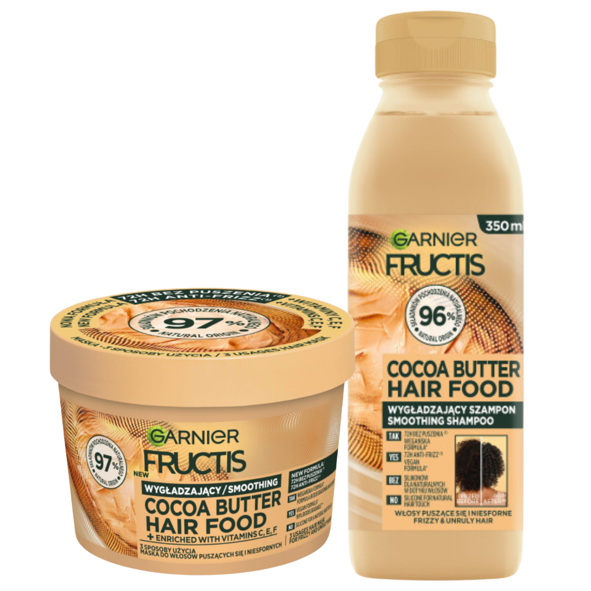 Garnier Fructis Cocoa Butter Hair Food Szampon i Maska Do Włosów
