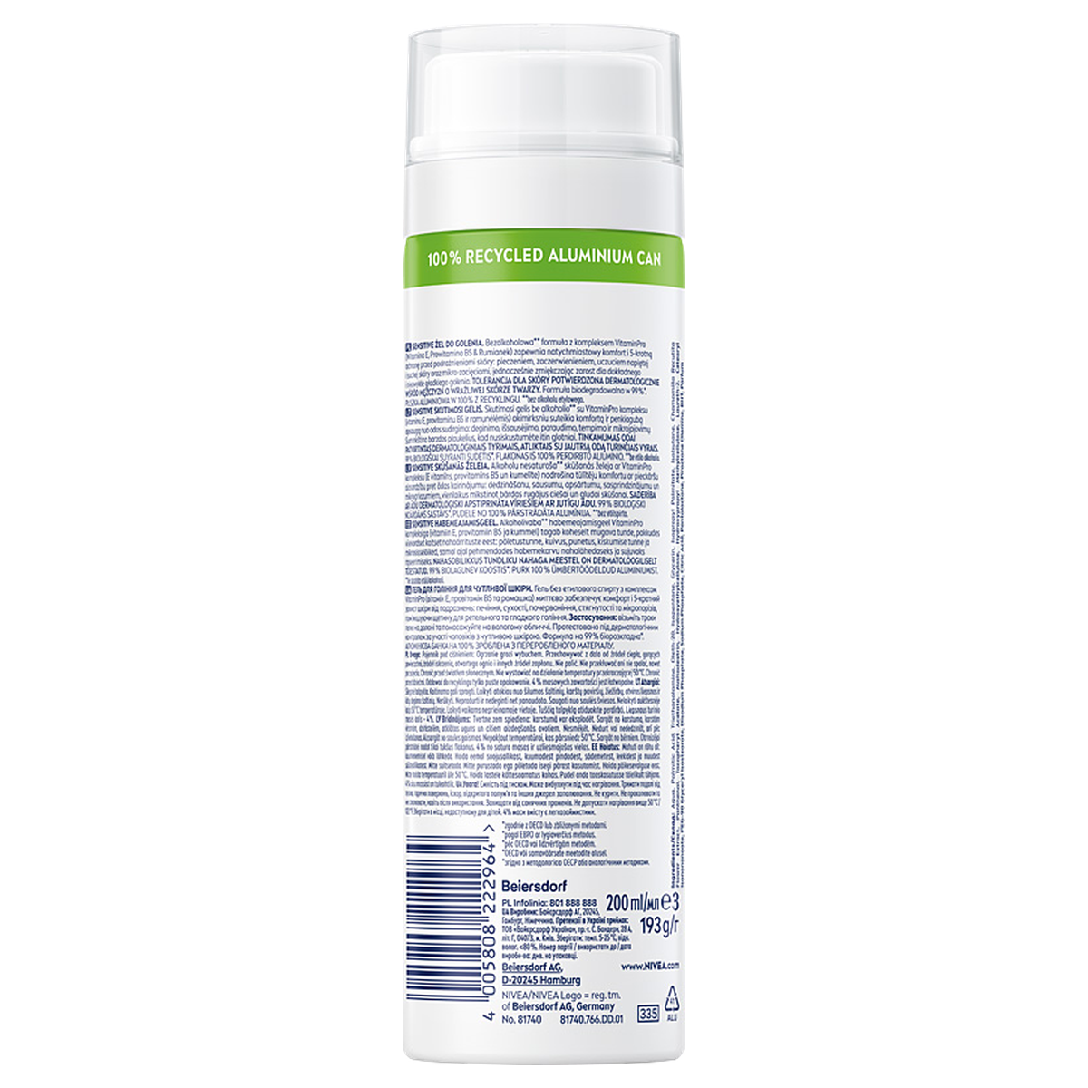NIVEA MEN Sensitive Łagodzący żel do golenia dla mężczyzn 200ml