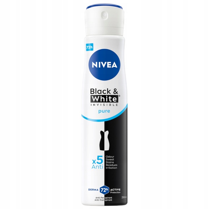 NIVEA BLACK&WHITE INVISIBLE PURE ANTYPERSPIRANT W SPRAY’U 250 ML
