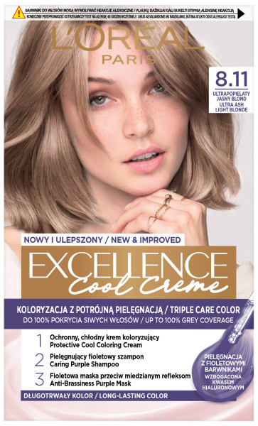 L’Oréal Excellence Cool Farba do Włosów 8.11 Ultrapopielaty Jasny Blond