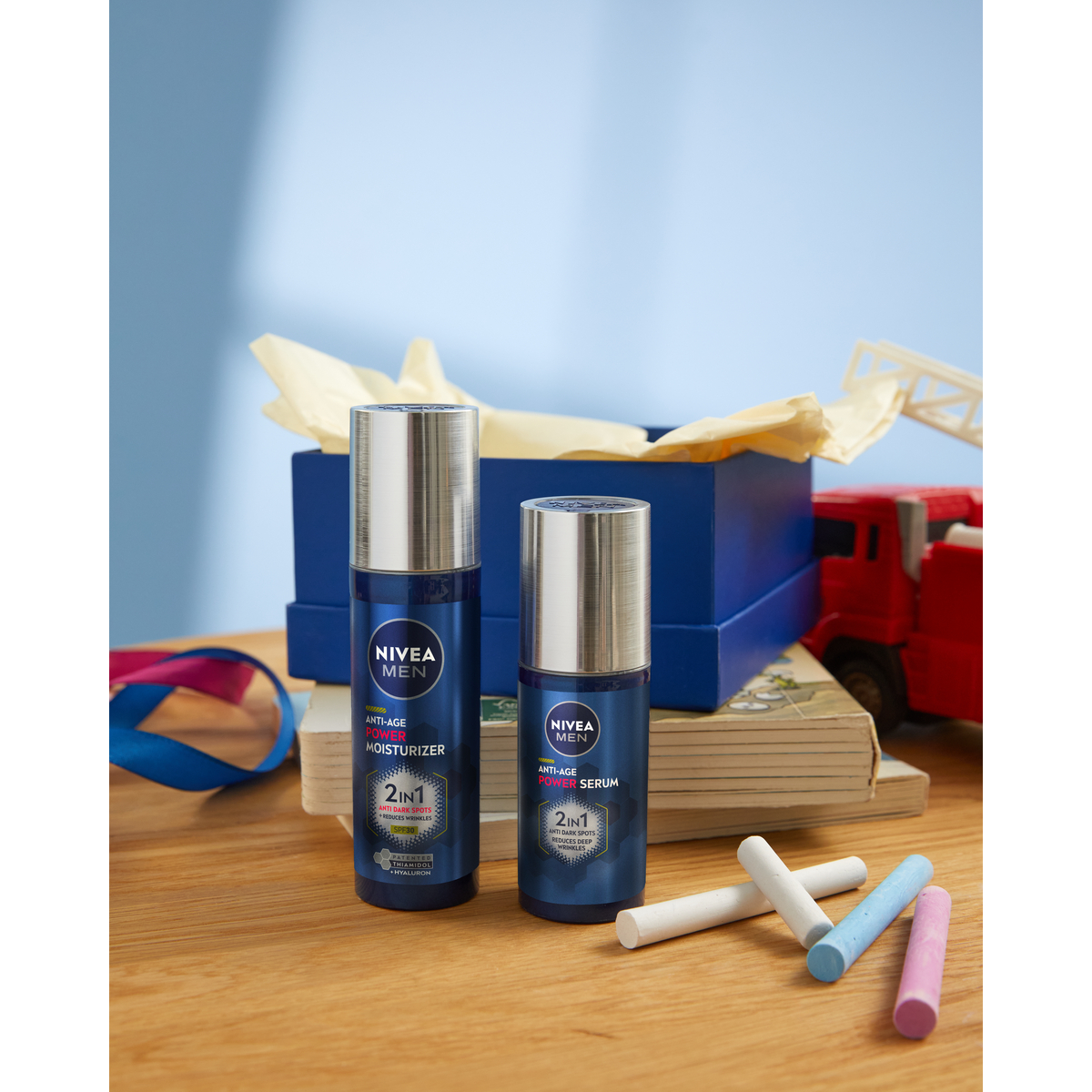NIVEA MEN Anti-Age Power Krem SPF30 50ml + Serum na przebarwienia 30ml