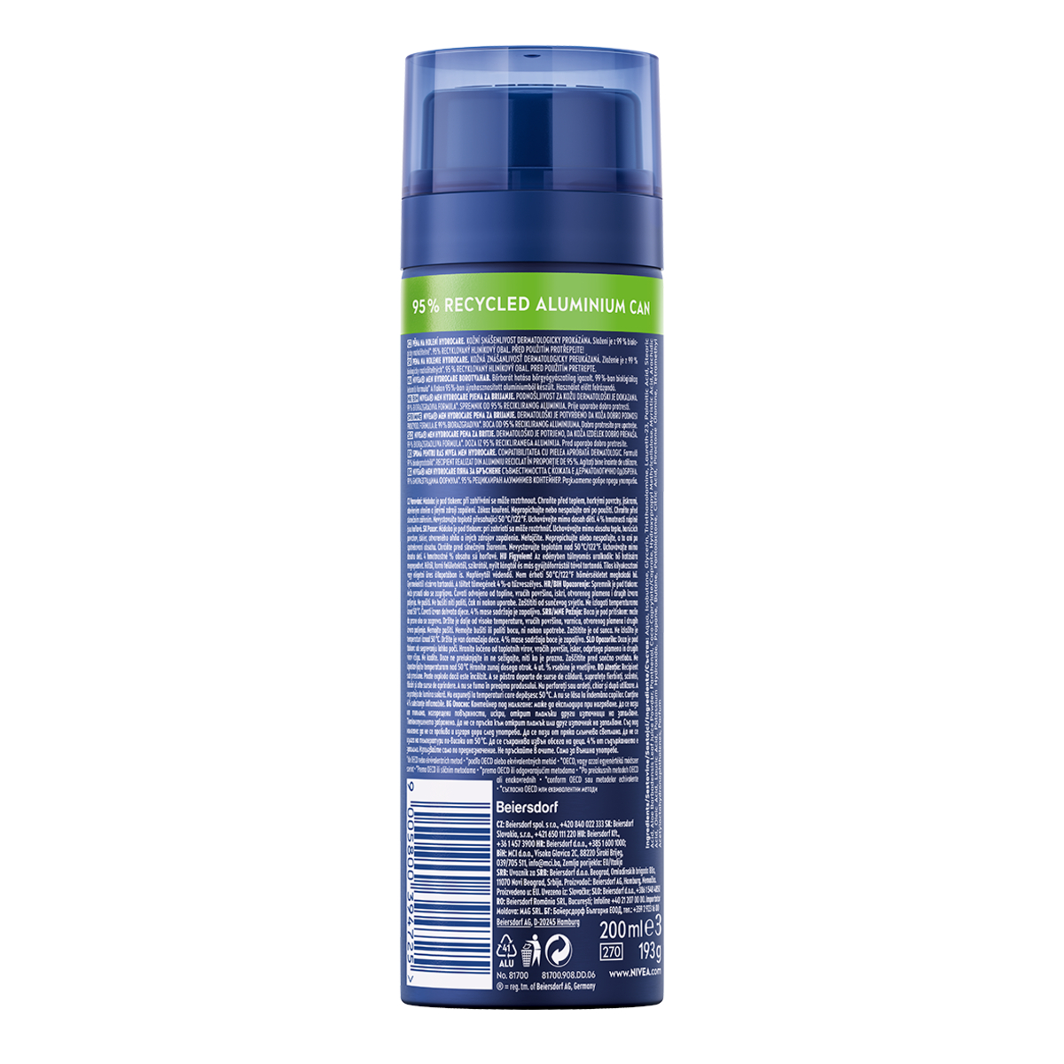 NIVEA MEN HYDROCARE Pianka do golenia dla mężczyzn z Aloesem 200 ml