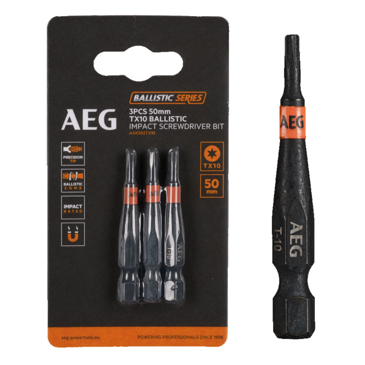 Wzmacniane Bity Ballistic 50mm TX10 3szt. AEG AAK503TX10
