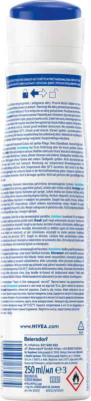 NIVEA BLACK&WHITE INVISIBLE PURE ANTYPERSPIRANT W SPRAY’U 250 ML
