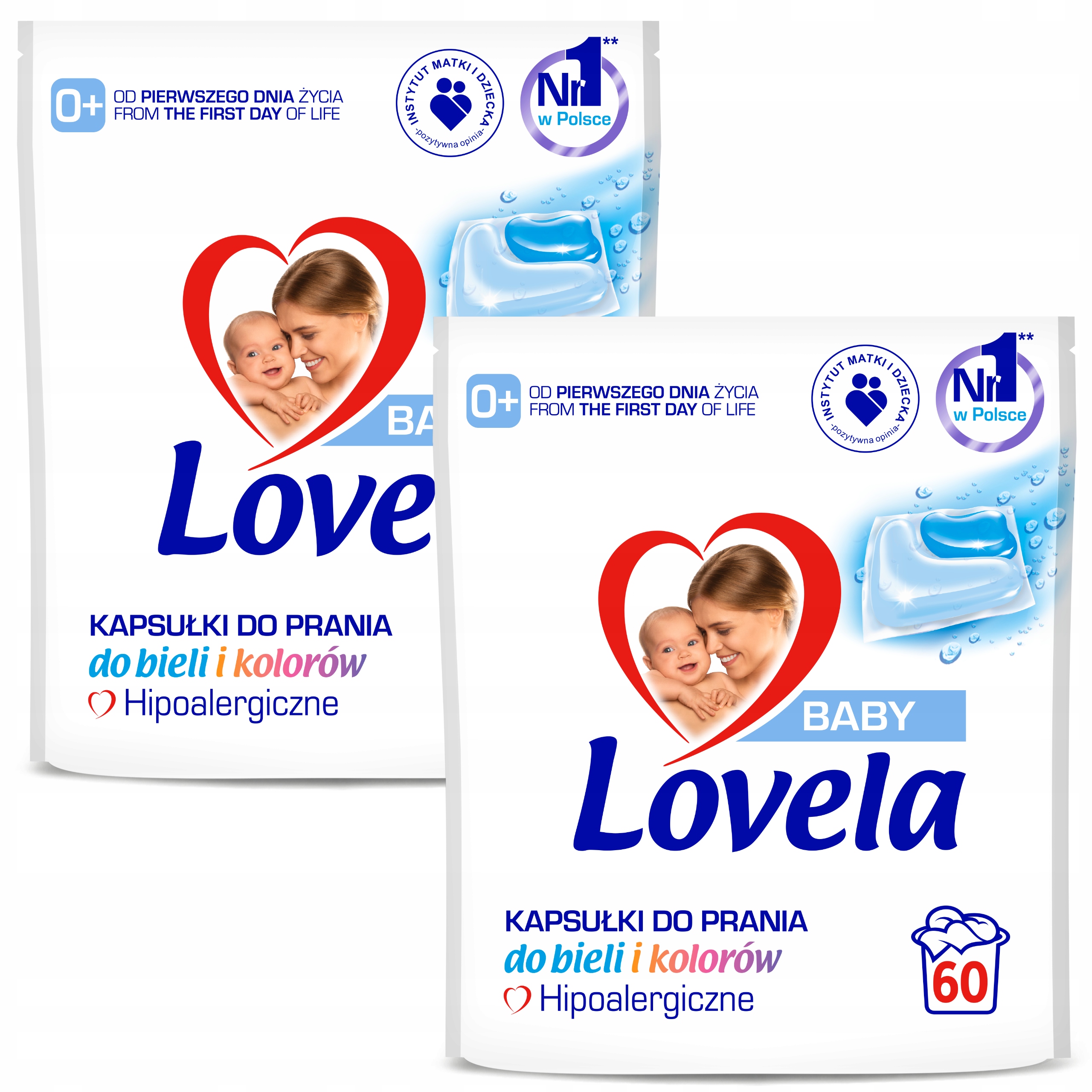 Lovela Baby Zestaw Kapsułki do Prania do Bieli i Koloru dla Dzieci 2x 60Szt