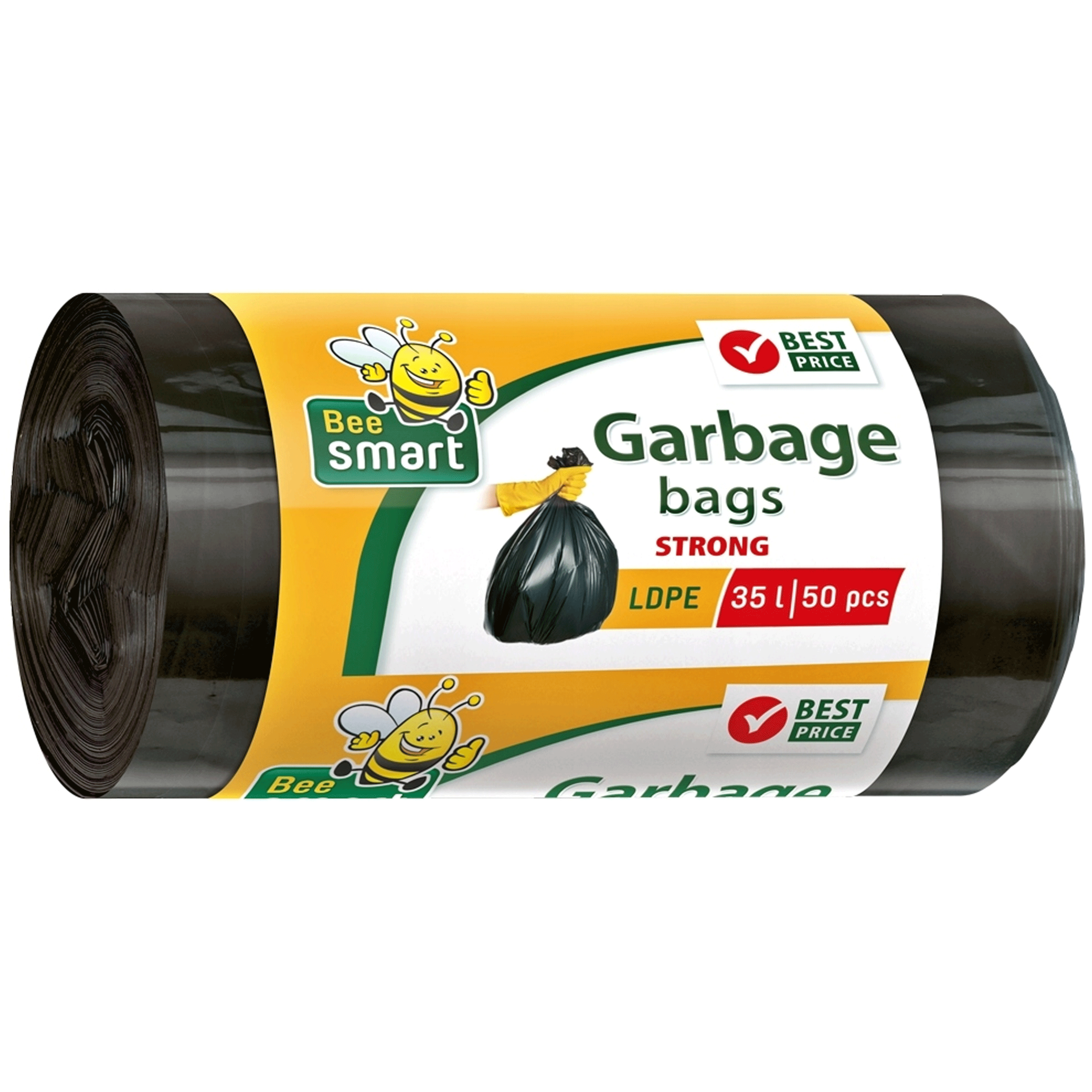 BeeSmart worki na śmieci LDPE mocne czarne 35 l 50 szt.