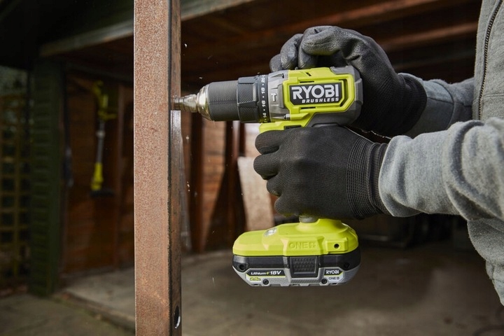 RYOBI Wiertarko-Wkrętarka Udarowa 2×2.0Ah ŁADOWARKA + Zestaw bitów 28 szt