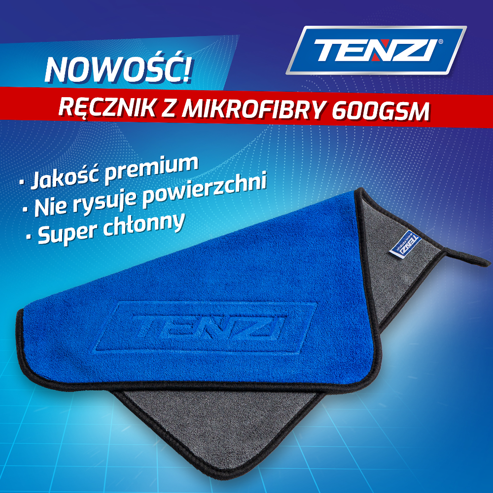 TENZI Gruby ręcznik z mikrofibry niebiesko-szary 40x40cm