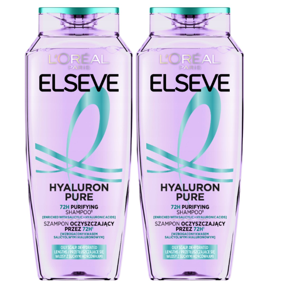 L’Oreal Elseve Hyaluron Oczyszczający Szampon Kwas Salicylowy Hialuronowy 2x400ml