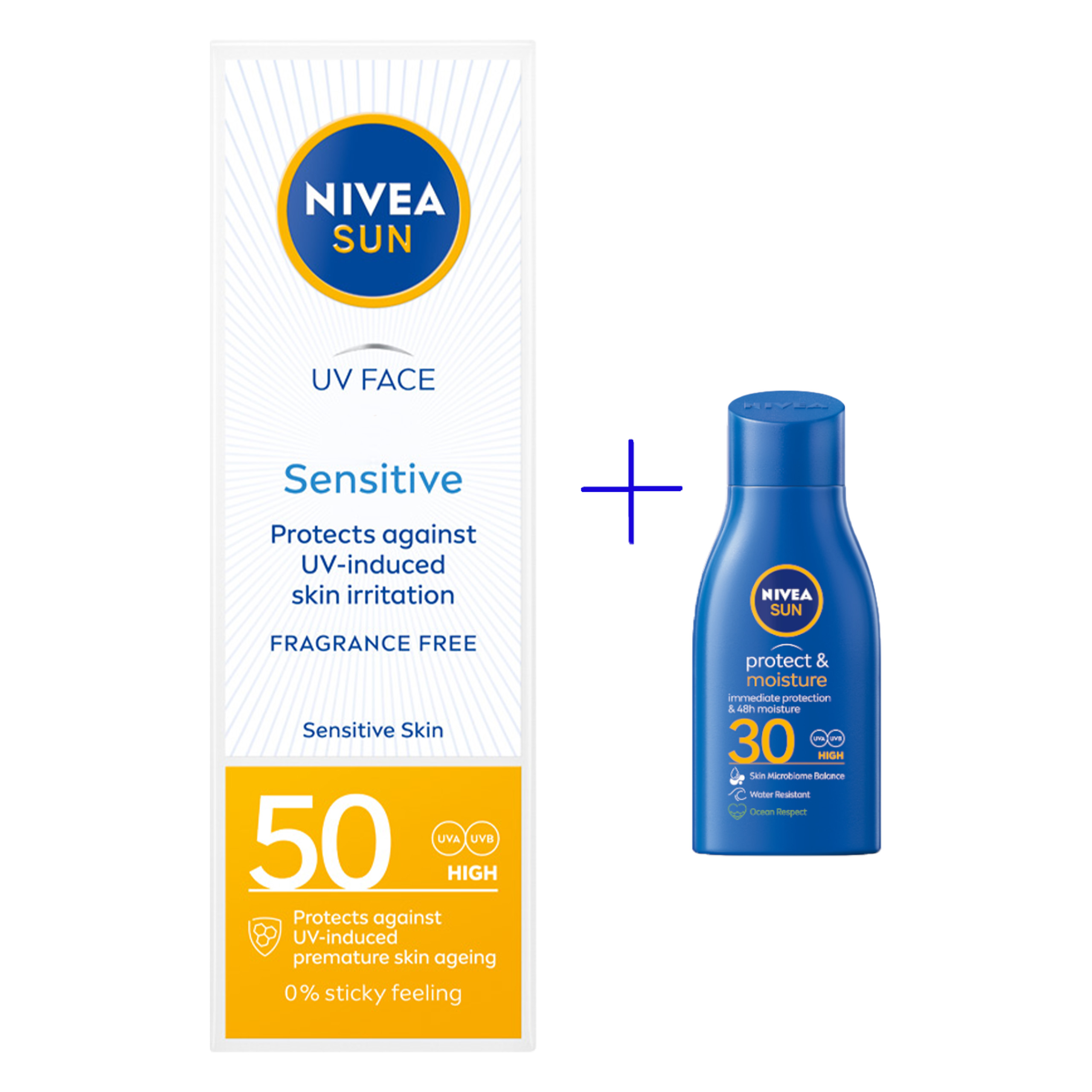 Nivea Sun Sensitive krem ochronny do twarzy dla skóry wrażliwej SPF 50 50 ml