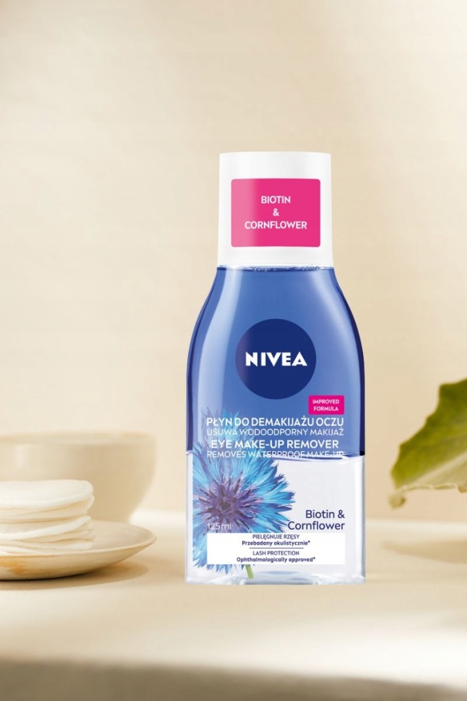 NIVEA Dwufazowy płyn do demakijażu oczu 125 ml Kojący Płyn micelarny 400 ml