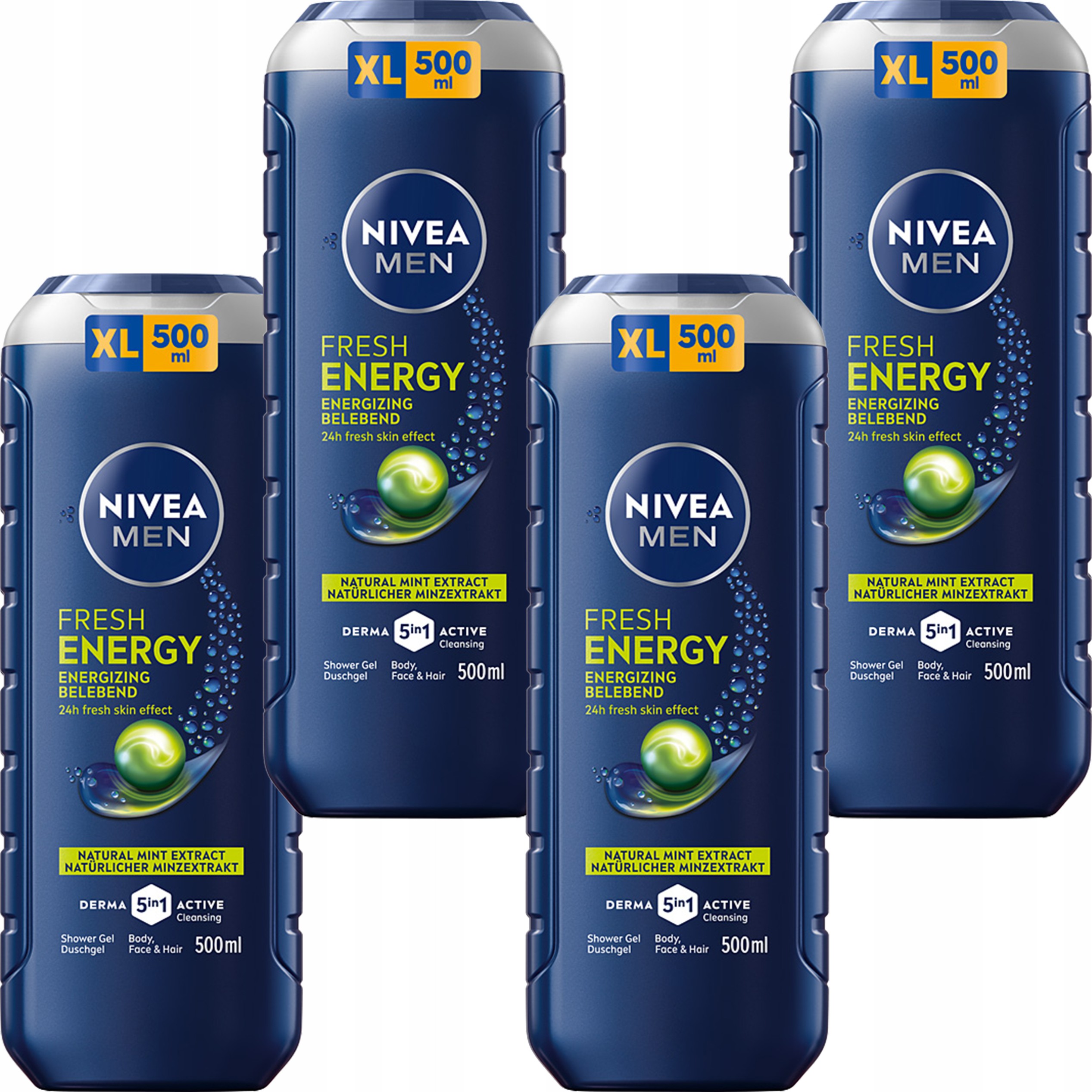 4 x NIVEA ŻEL POD PRYSZNIC DLA MĘŻCZYZN ENERGY 500 ML