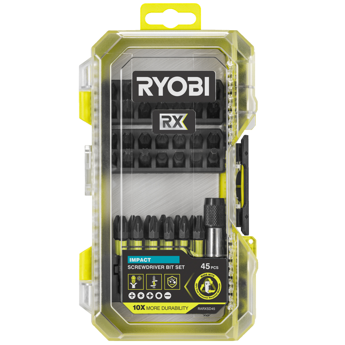 RYOBI Zestaw Bitów Udarowych Seria RX 45szt. RARXSD45