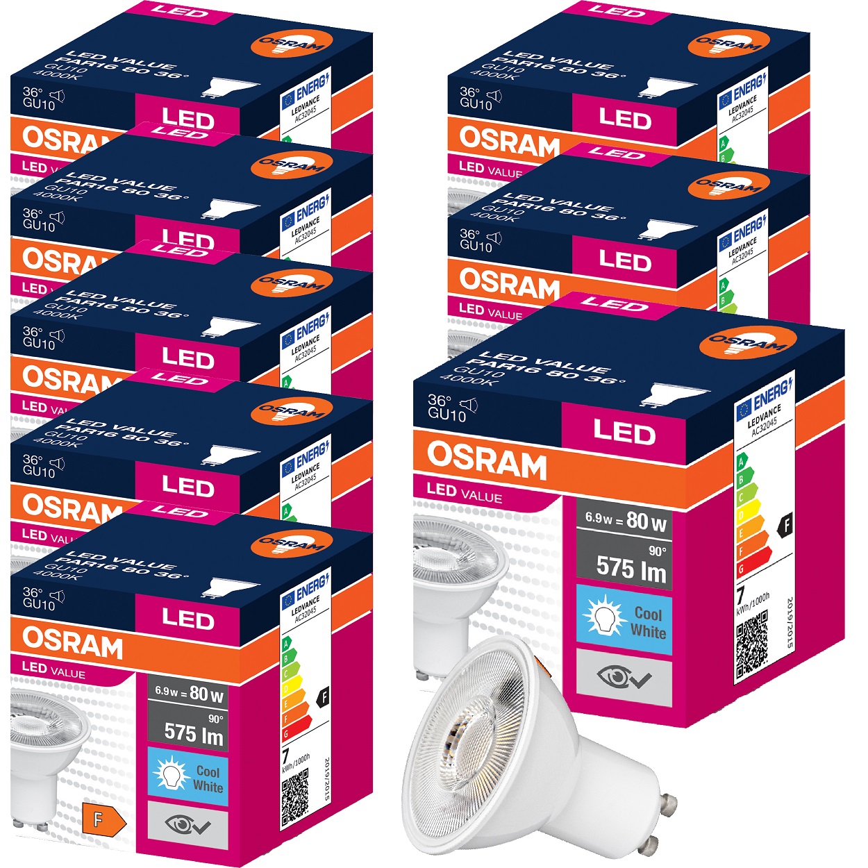 OSRAM Value żarówka LED GU10 6,9 W = 80 W 4000 K 36° 8 szt.