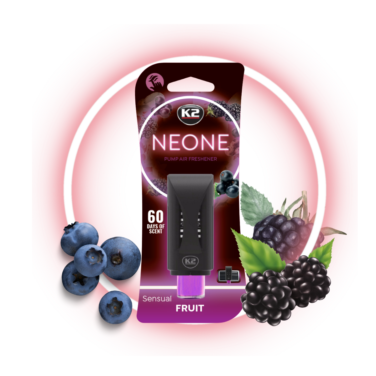 K2 V375 NEONE SENSUAL FRUIT Zapach w kratkę nawiewu z pompką