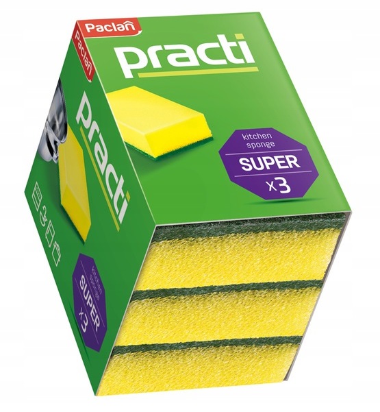 Paclan Practi gąbki do naczyń 3 szt.