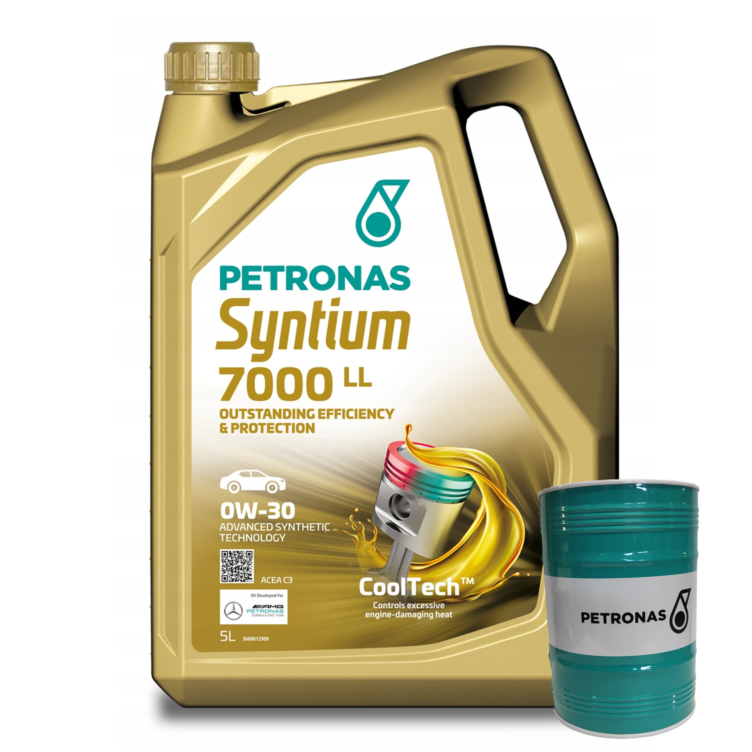 Olej Silnikowy PETRONAS Syntium 7000 LL ACEA C3 0W-30 5L + Skarbonka GRATIS
