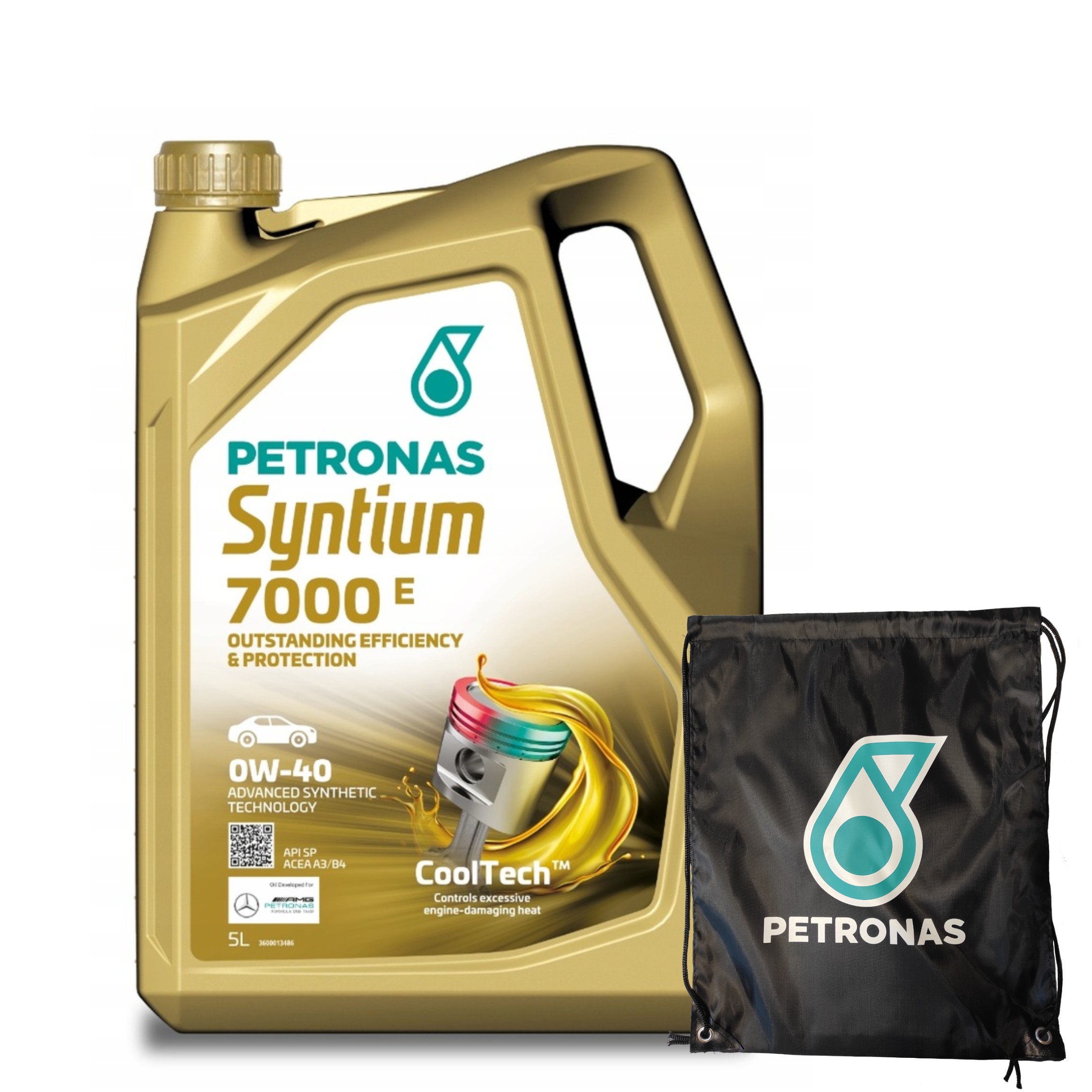 Olej Silnikowy PETRONAS Syntium 7000 E ACEA A3/B4 0W-40 5L + Worek GRATIS
