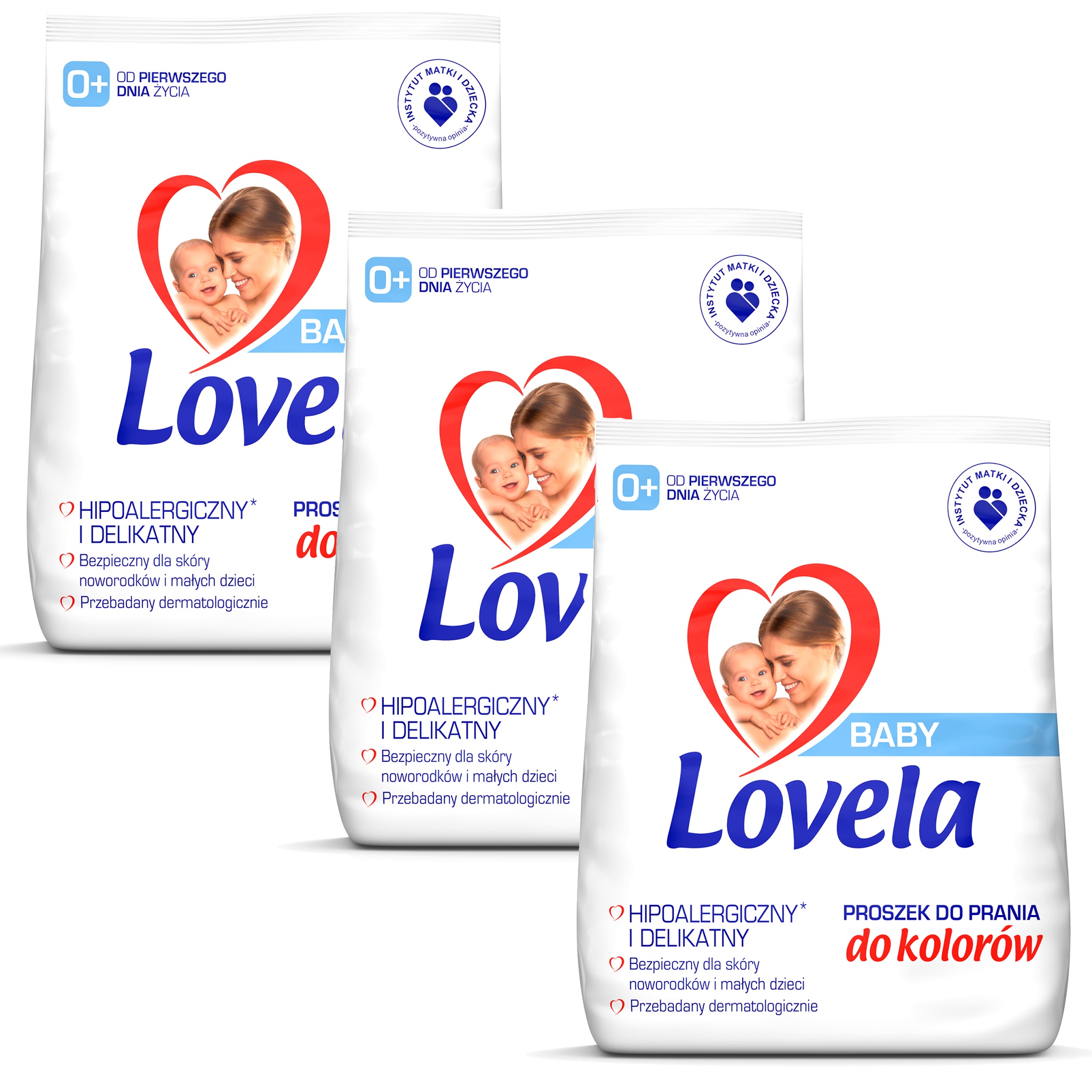 Lovela Baby Zestaw Hipoalergiczny Proszek do Prania Kolorów 39 prań 3×1,3kg