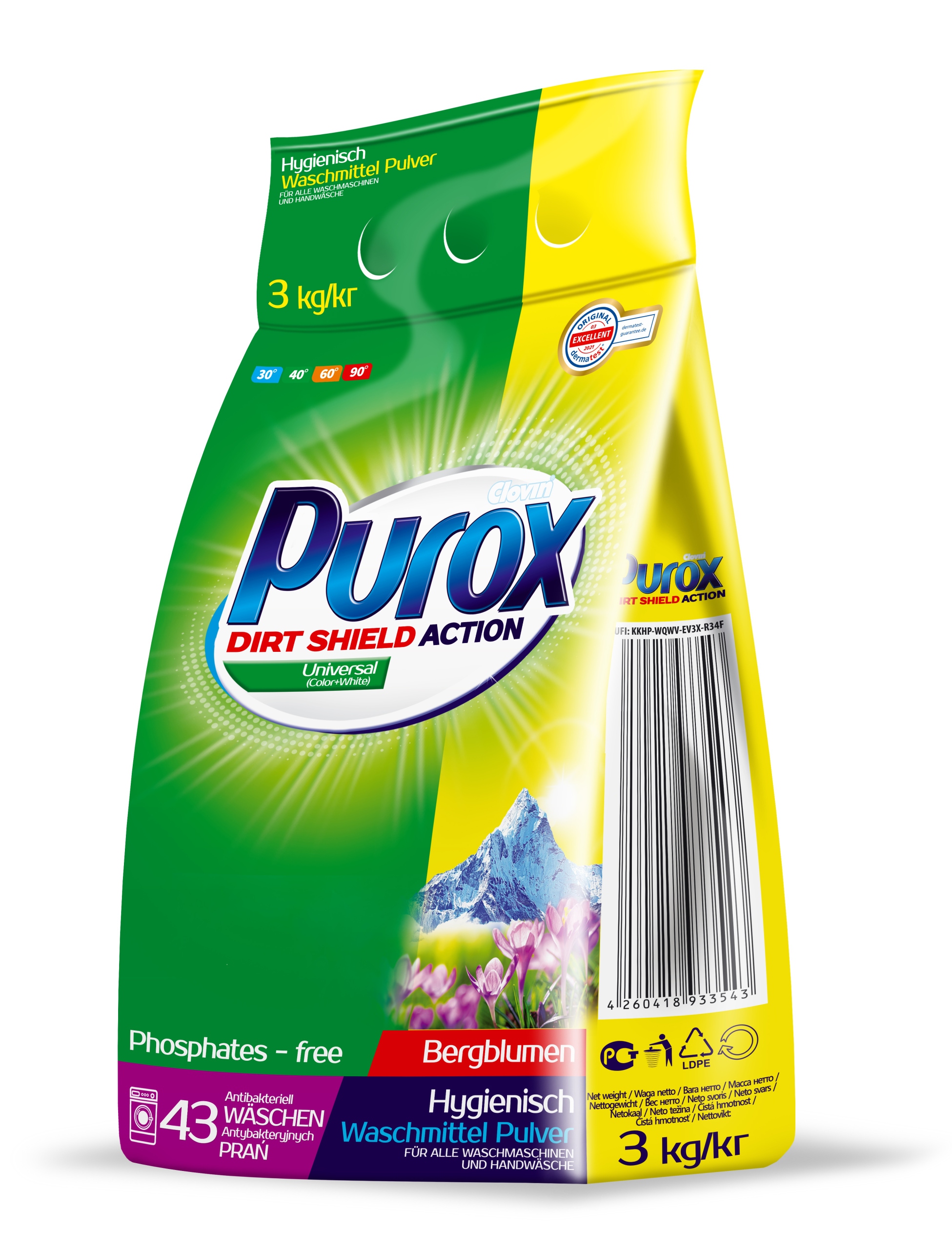 PUROX Universal Color & White proszek do prania 3 kg
